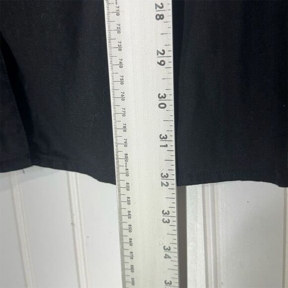 Maggie Barnes 1X Black Linen Blend Sleeveless Blouse Beaded Collar Goth Chic - Picture 6 of 8